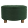 thumbnail image 4 of HomePop Large Round Button Tufted Storage Ottoman, Loden Green Velvet, 4 of 6