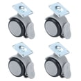 thumbnail image 4 of ANGGREK Roulette en Caoutchouc 4pcs Roulette 4 Trous Plaque Supérieure en Caoutchouc Roue de Frein Remplacement Pivotant Meubles Accessoires, Roulettes à Plaque Supérieure, 4 of 8