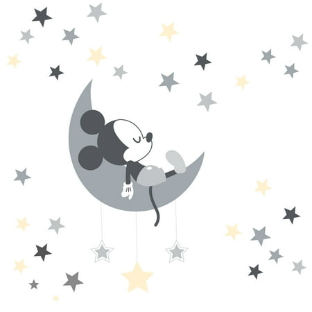 Disney Baby Mickey Mouse Gray/Yellow Celestial Wall Decals by Lambs &