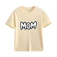 thumbnail image 4 of Spazoro Toddler Girls T-shirts, Summer Casual Love Mom Crewneck Short Sleeve Tops Khaki Size 2-13T, 4 of 7