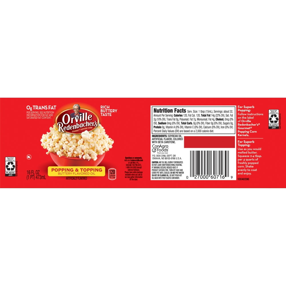12 BottleOrville Redenbacher's Popping Topping Buttery Flavored