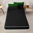 thumbnail image 4 of jejeloiu Green Pixel Miners Zipper Twin Comforter Sets with Fitted Sheet and 2 Pillowcases Kids,Abstract Geometric Plaid Zipper Bedding Set For Boys,Reversible,4-Piece, 4 of 7