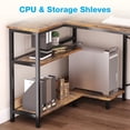 thumbnail image 2 of 48 inch Reversible L Shaped Gaming Desk with LED Lights & Power Outlet, Corner Computer Desk with Storage Shelves & CPU Stand, Home Office Desk with Monitor Shelf, Modern Writing Table, Vintage, 2 of 9