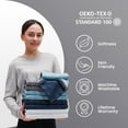 thumbnail image 4 of Sleep Zone Striped Cooling Twin Sheets Set for Kids - Fitted Flat Sheet & Pillowcase Sets 3 Piece - Super Soft Stripe Bed Sheet, Easy Care, Deep Pocket (Gray, Twin), 4 of 7