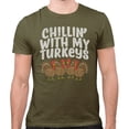thumbnail image 2 of Thanksgiving Chillin' With My Turkeys Shirt Unisex 2X-Large Military Green, 2 of 5