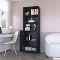 thumbnail image 2 of Dtwnek Wood Bookcase Book Storage Display Rack with 3 Shelves and 2 Door Cabinet, 2 of 6