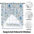 thumbnail image 3 of Swag Curtain Valances Anchor Marine Life Swag Valances for Kitchen Windows Ocean Beach Blue Plaid Short Topper Curtains Valance Tier Pair for Kitchen Bedroom Living Room Bathroom 28"x36", 3 of 8