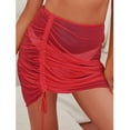 thumbnail image 7 of LowProfile Women's Swim Skirt Ruffle Trim Sheer Beach Cover Up Beach Wrap Bikini Shiny Wraps Cover Ups Swimwear Mesh Drawstring Cover Up Skirt Swimsuit Skirts, 7 of 7
