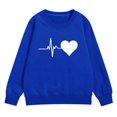 thumbnail image 4 of Mercatoo Girls Heart Graphic Crew Neck Sweatshirts Cotton Soft Oversized Pullover Sweatshirts Teen Kids Cute Long Sleeve Tops, 4 of 7