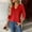 Red, variant on YHAJDS Shirts for Women Solid Color V Neck Button Down Long Sleeve Blouse Pullover