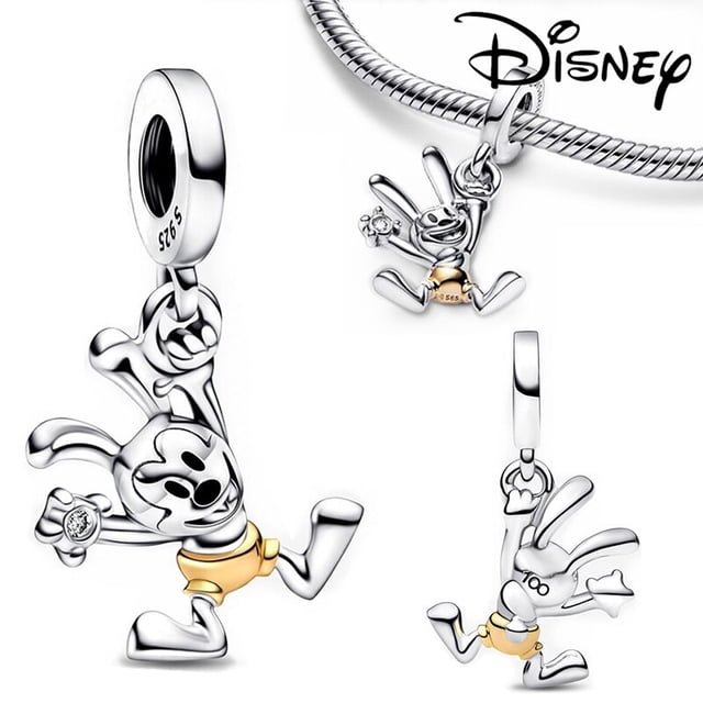 Pop Mart-abalorio De Plata De Ley 925 De Disney, abalorio De la serie Mickey Mouse y Minnie, compatible con pulsera Pandora De Plata De Ley 925, regalo De joyería artesanal