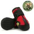 thumbnail image 2 of 4pcs Set Dog Boots,Waterproof Dog Shoes,Dog Booties with Reflective Velcro Rugged Anti-Slip Sole and Skid-Proof,Outdoor Dog Shoes for Medium To Large Dogs-Red, 2 of 9