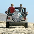 thumbnail image 6 of Teal And White Flowers with Butterflies Spare Tire Cover Watercolor White Flower Print Light Blue Protectors Weatherproof Dust-Proof Universal Fit for Trailer SUV Truck Camper Travel Trailer 14inch, 6 of 8