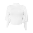 thumbnail image 3 of Women's Solid Color Knitted Sleeve Long Sleeve Turtleneck Pullover Sweater With Sleeves For Autumn And Winter Womens Tops Small plus Size Short Sleeve Tunic Tops for Women plus Size Long Camisoles for, 3 of 3