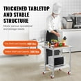 thumbnail image 4 of Heavy Duty Stainless Steel Work Table on Wheels, 24x30 Inch Restaurant Prep Table, Adjustable Casters for Commercial Kitchen & Food Industry (33.8 Inch Height), 4 of 11