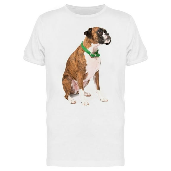 Brindle Boxer Looking Up T-Shirt Men -Image by Shutterstock, Male 3X-Large