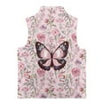 thumbnail image 5 of Uorisanigo Girls Boys Zippered Vest Lightweight Fleece Vest Floral Butterfly Pink Jacket Outwear Fall Winter Warm Outwear Puffy Sleeveless Zip Front Jacket for Toddler & Kids, 5 of 7