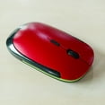 thumbnail image 3 of Methold Ratón inalámbrico de 2,4 GHz Sensación de la mano Ultra delgado Mini receptor USB Cambiable 1600DPI Ratón óptico para juegos Juegos de teclado y mouse para computadora Rojo, 3 of 5