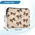 thumbnail image 3 of Quilted Laptop Sleeve for 13-16 Inch Laptops Protective Laptop Case Cover Lightweight Travel & Office Essentials Cute Brown Bow, 3 of 8