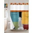thumbnail image 6 of No Hook Shower Curtain with Snap in Liner, Abstract Aesthetic Watercolor Painting Waterproof Bath Curtain Double Layers with See Through Top Window, Geometric Art Color Block Shower Curtains 60x72in, 6 of 9