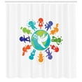 thumbnail image 3 of Ambesonne Youth Shower Curtain, Pigeon Planet, 69"Wx84"L, Multicolor, 3 of 3