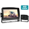 Fookoo HD Backup Camera System Kit,7''1080P Reversing Monitor+IP69 Waterproof Rear View Camera,Sharp CCD Chip, 100% Not Wash Up,Truck/Semi-Trailer/Box Truck/RV (FHD1-Wired)