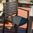 thumbnail image 3 of Sunnydaze Illias Plastic Outdoor Stackable Dining Chair - Set of 2, Brown, 3 of 9