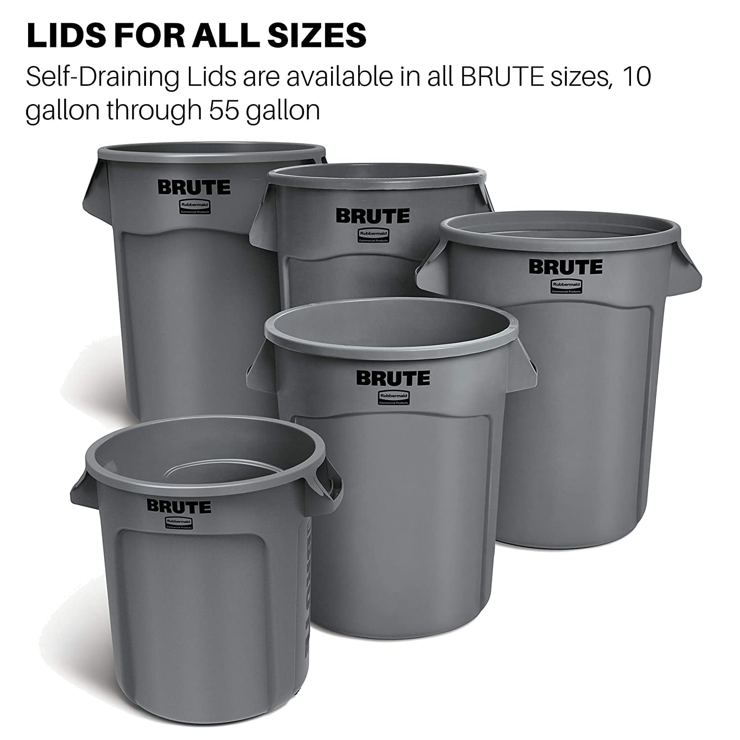 Rubbermaid Brute 32 Gal Round Container Lids SKU#RCP2631WHI