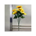 thumbnail image 2 of Artificial 7 Heads Fake Sunflower Silk Flower Bouquet Home Wedding Party Floral Decor, 2 of 7
