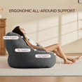 thumbnail image 4 of NeoNubo 4 ft Comfy Gaint Bean Bag Chair Stuffed Memory Foam for Adults, Medium Size Beanbag Sofa With Ottoman, Grey Corduroy, 4 of 8