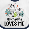 thumbnail image 4 of Inktastic Zebra My Grandpa Loves Me Boys or Girls Baby Bib, 4 of 4