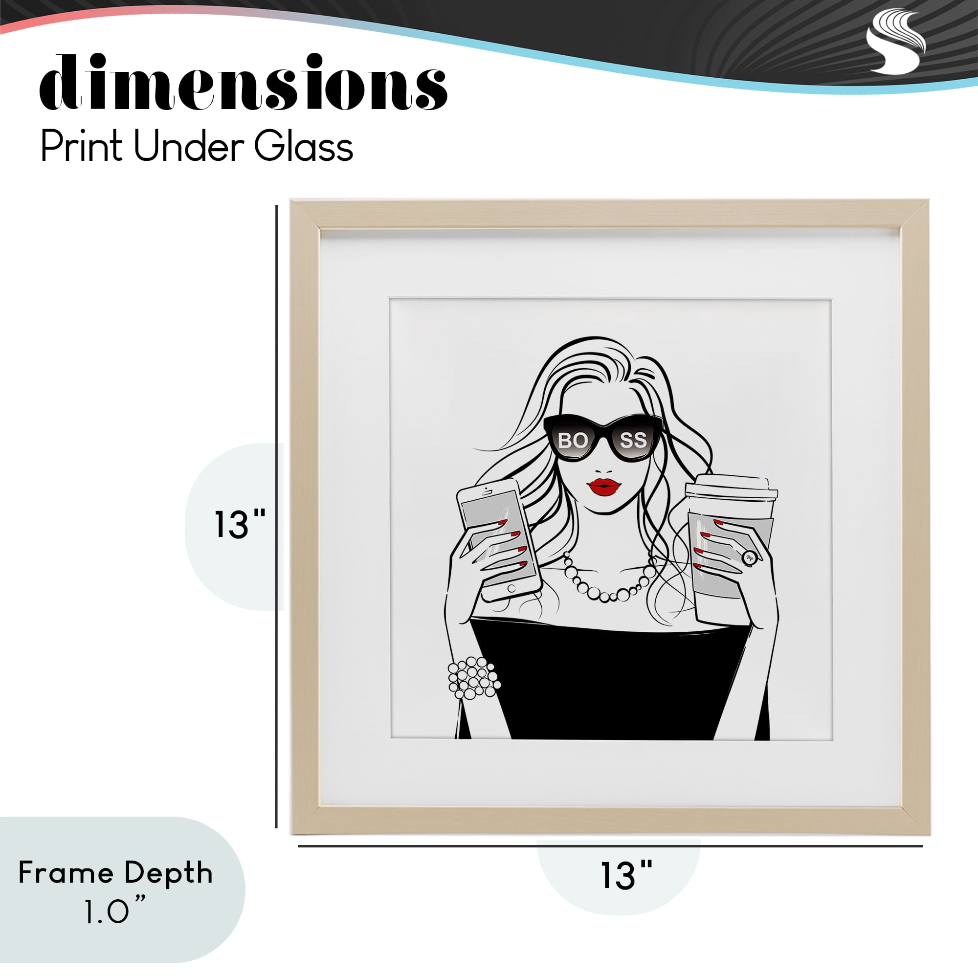 Stupell Industries Chic Boss Morning Coffee Moment Birch Framed Print Under Glass, design by Martina Pavlova