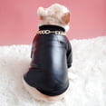 thumbnail image 5 of DOPI Pet Coat Zipper Design Windproof Fashion Dog Faux Leather Jacket Coat for French Bulldog, 5 of 8