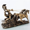 thumbnail image 3 of Warrior Statue Bronze Finish Resin Sculpture of Horse-Drawn Chariot  for Home Decor,Desk Office Decoration, 3 of 7
