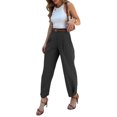 thumbnail image 5 of ShomPort Women's Summer High Waist Work Pant Casual Business Cinch Bottom Straight Pant with Pockets, 5 of 8