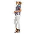 thumbnail image 3 of DKNY Womens White Sequined Animal Print Short Sleeve Jewel Neck Top Size: XL, 3 of 4