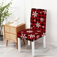 thumbnail image 5 of Christmas Snowflakes Dining Chair Covers Set of 6, Red Buffalo Plaid Merry Xmas Parsons Chair slipcovers, Kitchen Winter Holiday Decor Chair Seat Cover Protectors(Red Plaid,6 Pack), 5 of 6