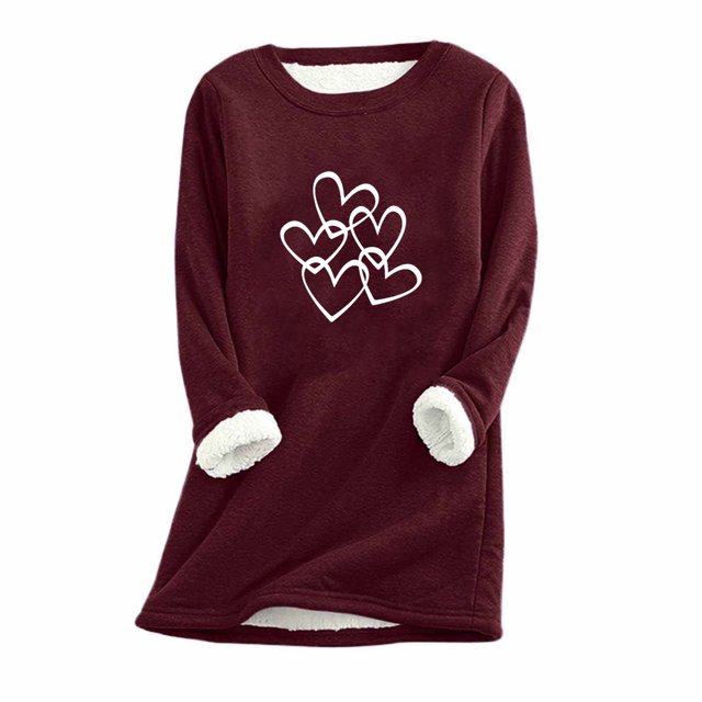 Womens Large Loose Raglan Top Thickened And Velvet Lamb Wool Warm Underlay