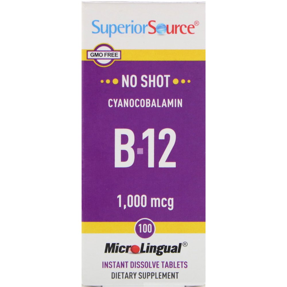 Superior Source Cyanocobalamin B12, 1,000 mcg, 100 Tablets