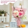 thumbnail image 5 of Crochet Flower Bouquet, 6 Flowers Crochet Graduation Flower Bouquet, Knitted Bouquet, Roses, Preserved Flower for Mother's Day, Valentine's Day, Birthday (Big-Pink), 5 of 5