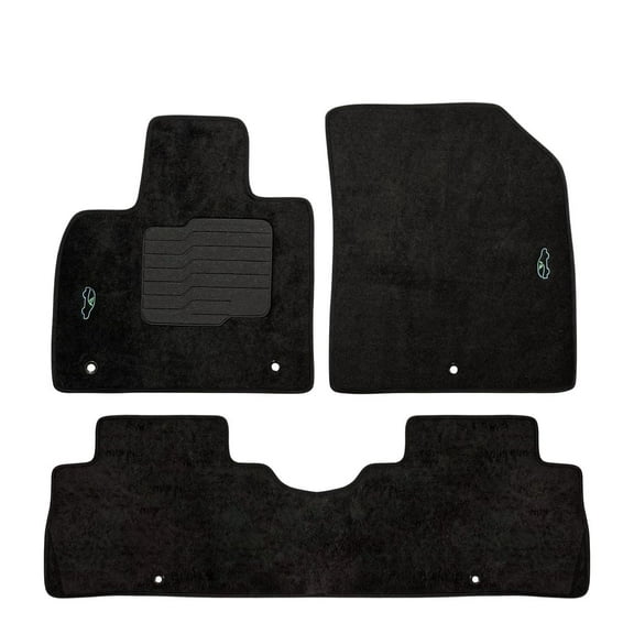 ecoMats Carpet Floor Mats For 2020 to 2025 Hyundai Palisade, Front and Second Row, Driver Heel Pad