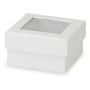 24 PK, White Gourmet Rigid Window Box, Petite 3.75 x 3.75 x 2" For Displaying Gourmet Food & Gifts