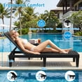 thumbnail image 5 of MINDYES Patio Chaise Lounge Chair, Outdoor Lounge Chair 5 Positions Pool Lounger, Black, 5 of 8