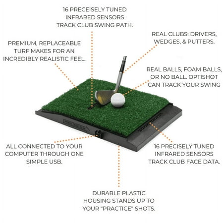 OptiShot - Golf In a Box 4 - Golf Simulator (Includes projector, screen, Pro Bay, infared sensor, mat, & net) - Multicolor