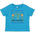 thumbnail image 3 of Inktastic Happy Hanukkah Sweater Style Design with Menorah and Dreidel Boys or Girls Baby T-Shirt, 3 of 5