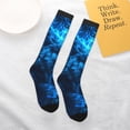 thumbnail image 4 of Daiia Sports Socks Blue Fire Wolf Printed Novelty Crew Socks for Men Women Knee High Socks Cotton Socks Soft & Breathable Support Unisex Socks, 4 of 9
