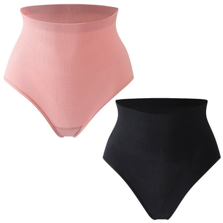 Bigersell Womens Underwear High Waist Clearance Cotton Thong Underwear Women High Cut Panty Style P-1740 Cotton Boyshort Panties Ladies Thongs Briefs Mid Waist Women s Briefs Black Pink XL