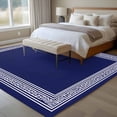 thumbnail image 5 of Navy Blue Geometric Large Area Rugs for Bedroom Living Room, Soft Non Slip Carpet Bedside Rug, White Greek Key Farmhouse Rectangular Floor Cover Kitchen Accent Rug 8'x10' for Dining Room/Office, 5 of 9