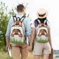 thumbnail image 4 of Disketp Brown Bunny Mochila de Lona Estampada, Mochila Escolar de Viaje Ligera para Estudiantes y Portátil-Small, 4 of 5