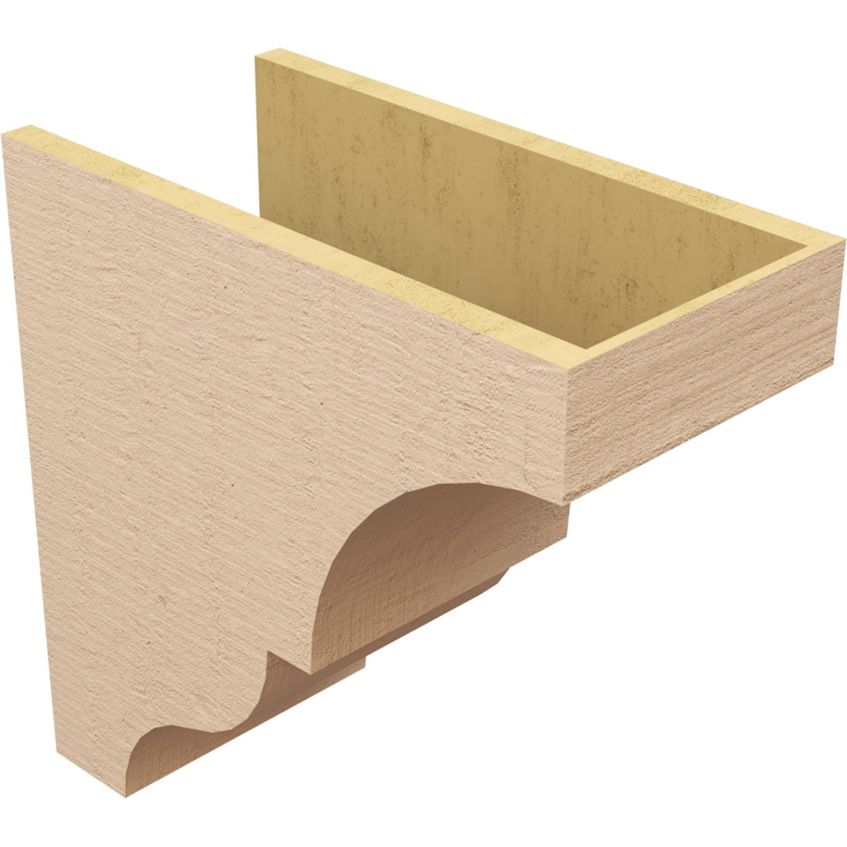 10"W x 20"D x 20"H Classic Asheboro Rough Cedar Woodgrain TimberThane Corbel, Primed Tan
